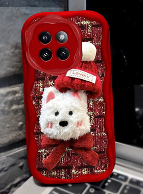 2025红色新年毛绒适用小米Civi4Pro手机壳冬天12+女款11se保护套k40过年12本命年14蛇年k50春节1S喜庆11针织