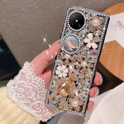 满钻奢华香水瓶适用华为Pocket2手机壳防摔P50PocketS保护套X6高级感VS3外壳XS2镶钻X2女款P50Pocket小众