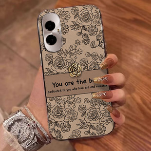 镀银直边小羊皮适用荣耀300手机壳防摔华为nova9SE高级感4全包9女款30青春版皮质P60Art保护套10SE网红100