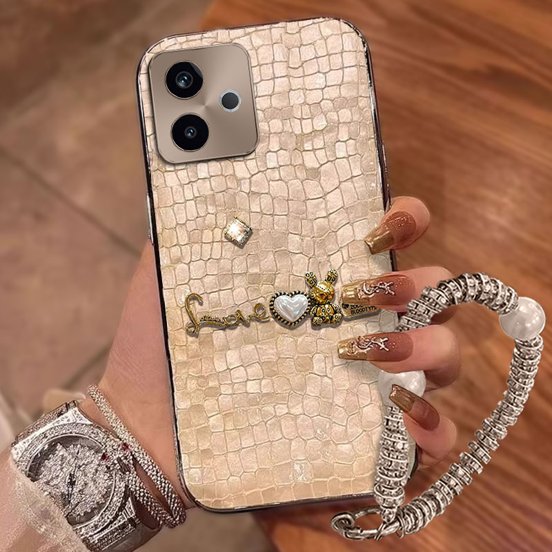 镀银直边鳄鱼纹适用realme真我GT6手机壳女款V50高级感Pro+新品12Pro防摔Neo7外壳V30高端7Pro保护套Neo2全包