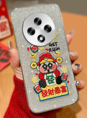 红色喜庆新年财神爷适用OPPOA3 5G手机壳过年A1高级感FindX8本命年A2全包A3x蛇年A1x结婚A1 /2025年7pro过年