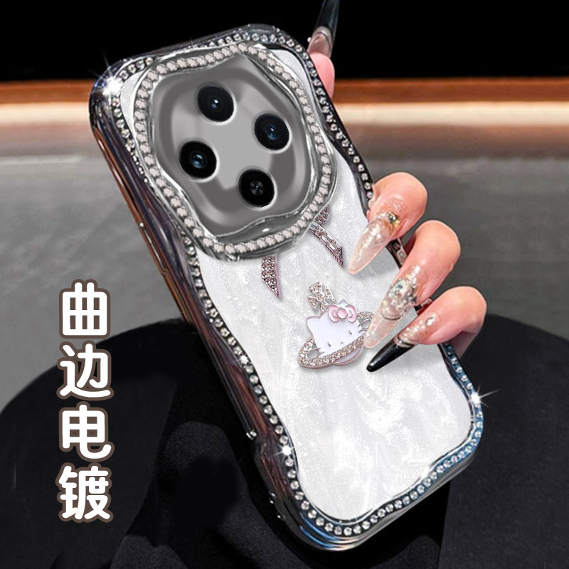 电镀奶油镶钻珠光白，不掉钻，不掉漆