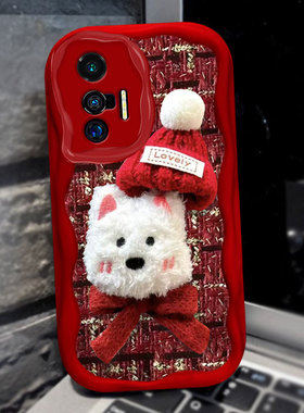 2025红色新年毛绒适用VIVOX70手机壳本命年vivoS10蛇年X100针织X50外壳X90喜庆T1X名媛S18PRO春节Y73s冬天Z5