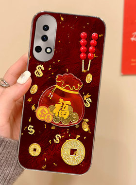 2025蛇年新年本命年适用华为nova13手机壳防摔8喜庆MATE40PRO+保护套荣耀x50女款5Pro全包6 5G春节70Pro+红色