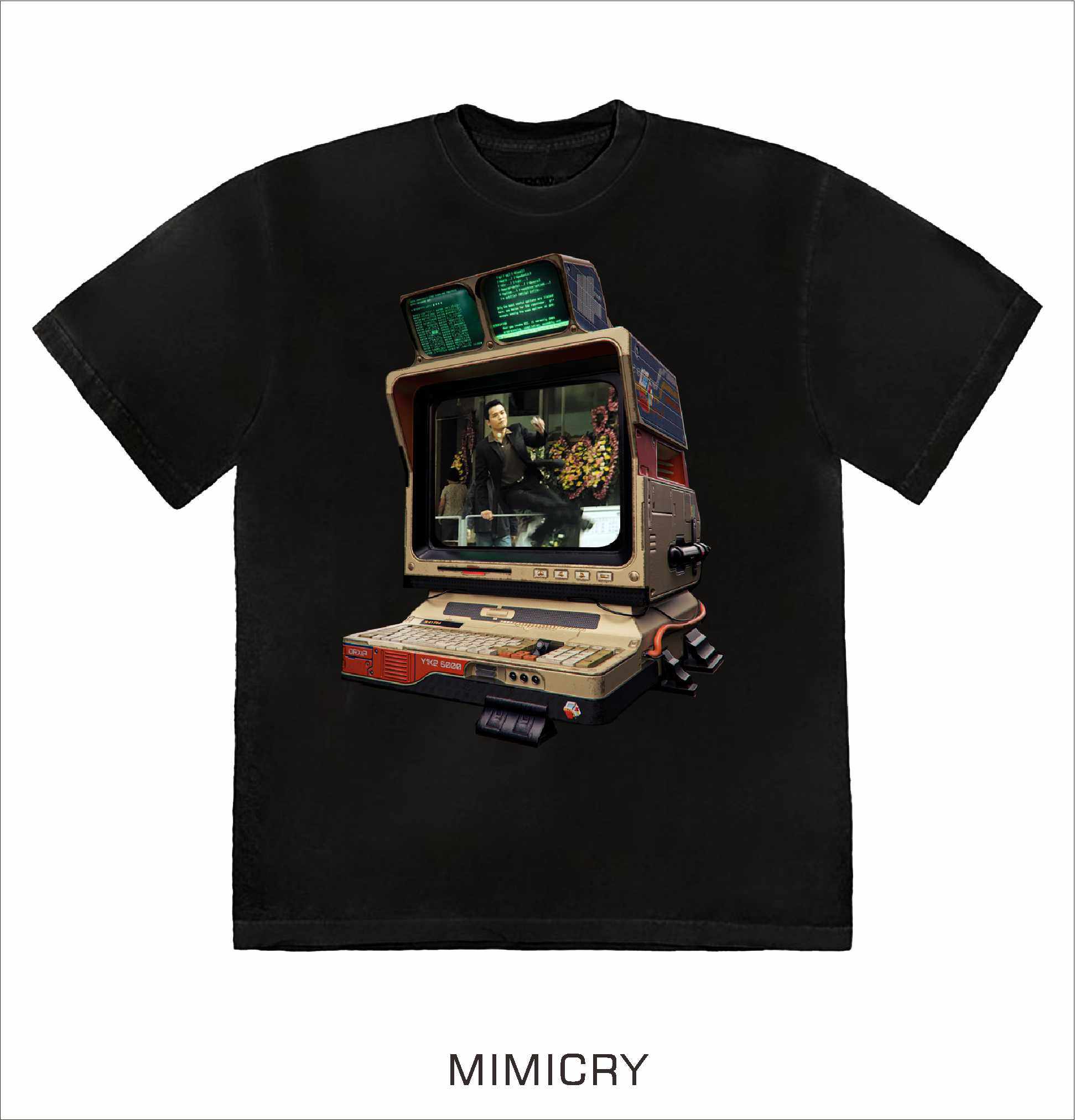 东莞仔跨栏拟态制品设计数码印花男装宽松休闲夏季圆领短袖t恤