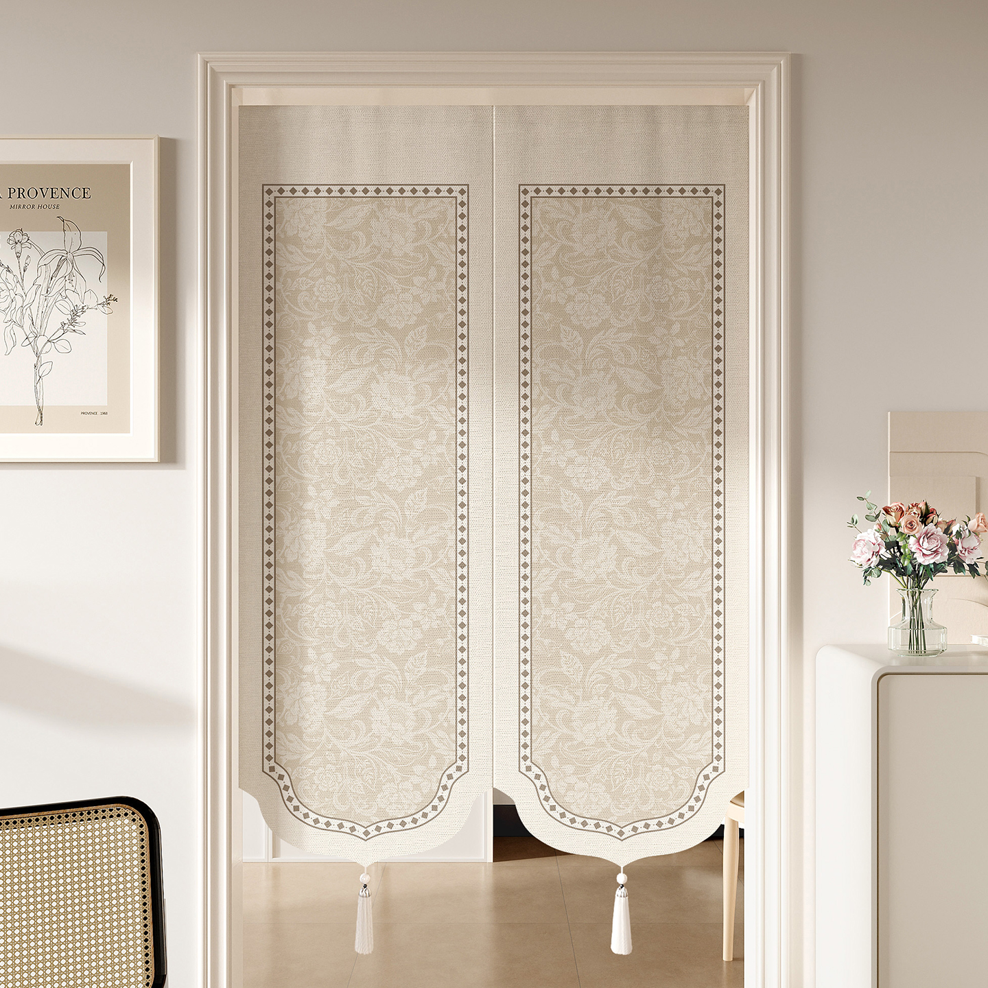 法式门帘隔断帘厨房异形半帘