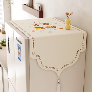 2026新款冰箱防尘盖布单双开门冰柜顶部遮尘布可收纳万能防尘盖巾