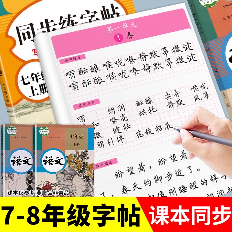 初中同步练字帖上册专用练字本