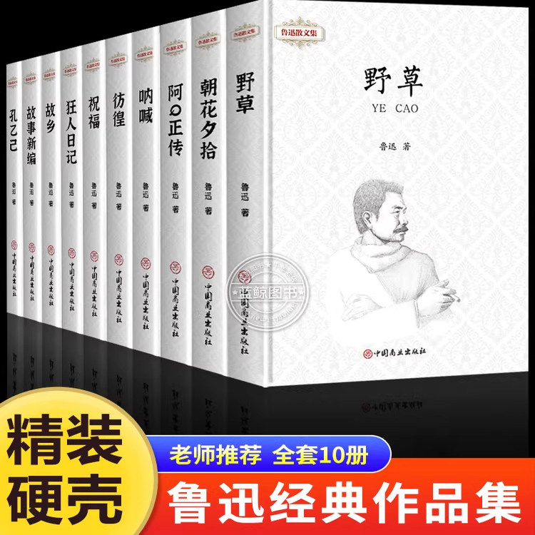 鲁迅全集原著正版10册六七年级阅读书必课外阅读书籍狂人日记朝花夕拾故乡野草呐喊彷徨阿Q正传孔乙己初中生必读经典作品集杂文集