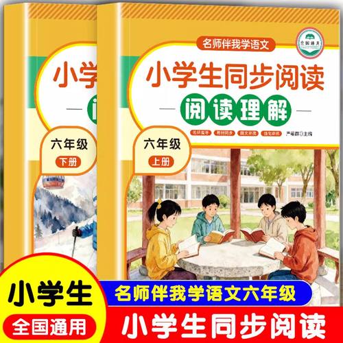 小学语文六年级上下册同步阅读理解专项训练书配套人教版教材名师伴我学语文全书注音6年级语文课外阅读强化训练题每日一练写作书