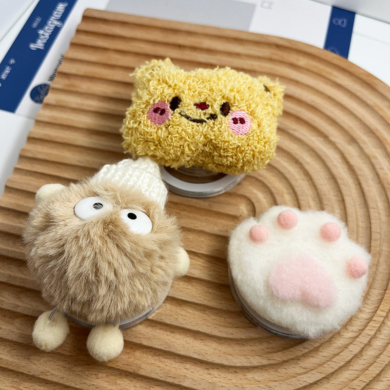 适用MagSafe磁吸气囊毛绒薯条支架手机便携磁力圈背贴扣创意360度旋转固定指环扣桌面撑环个性吸附15壳磁铁