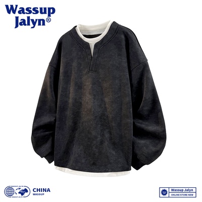 WASSUPJALYN扎染假两件圆领卫