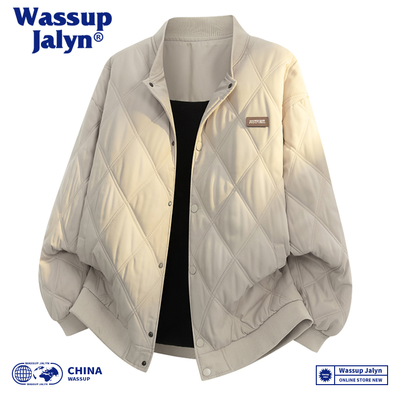 WASSUPJALYN美式菱形格棉衣外套
