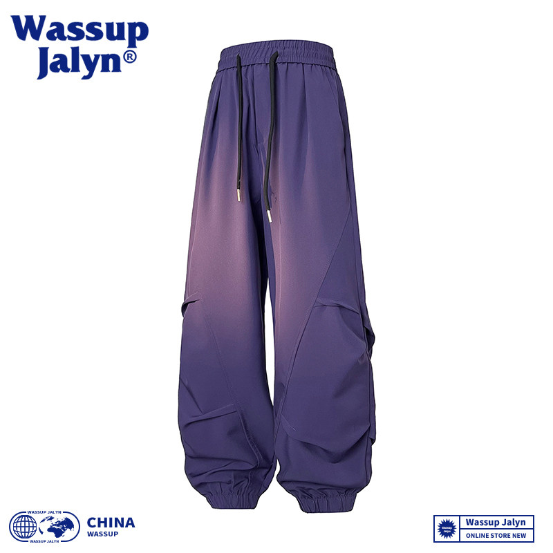 WASSUP JALYN春夏速干机能工装宽松长裤子男女运动束脚休闲冲锋裤