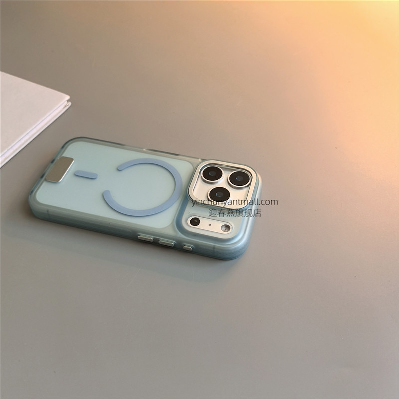 蓝简沙磁吸适用苹果17手机壳硅胶16Pro透明15pro简约16高级感iPhone15防摔13新款17pro全包16promax男女14