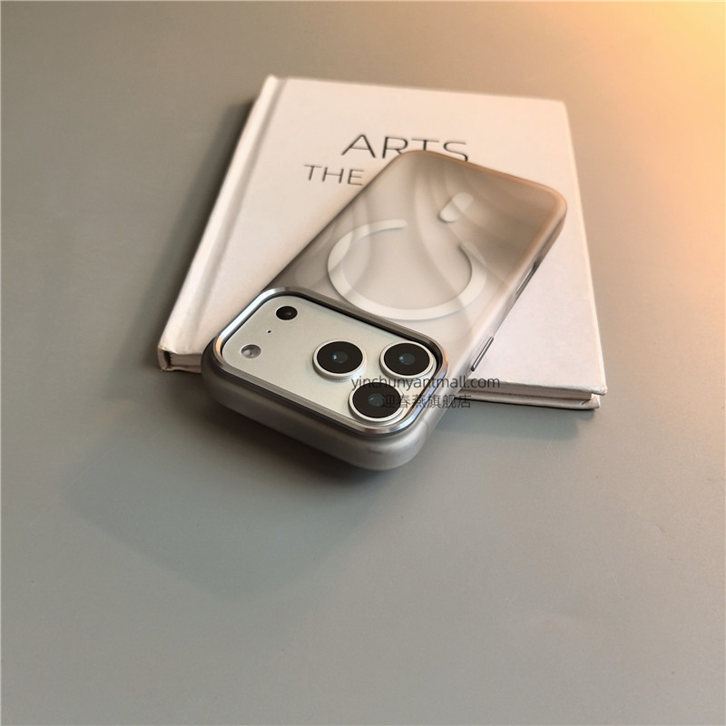 灰光影磁吸适用苹果17手机壳透明硬17Promax磨砂15pro简约16高级感iPhone15防摔14新款全包16pro男女13超好看