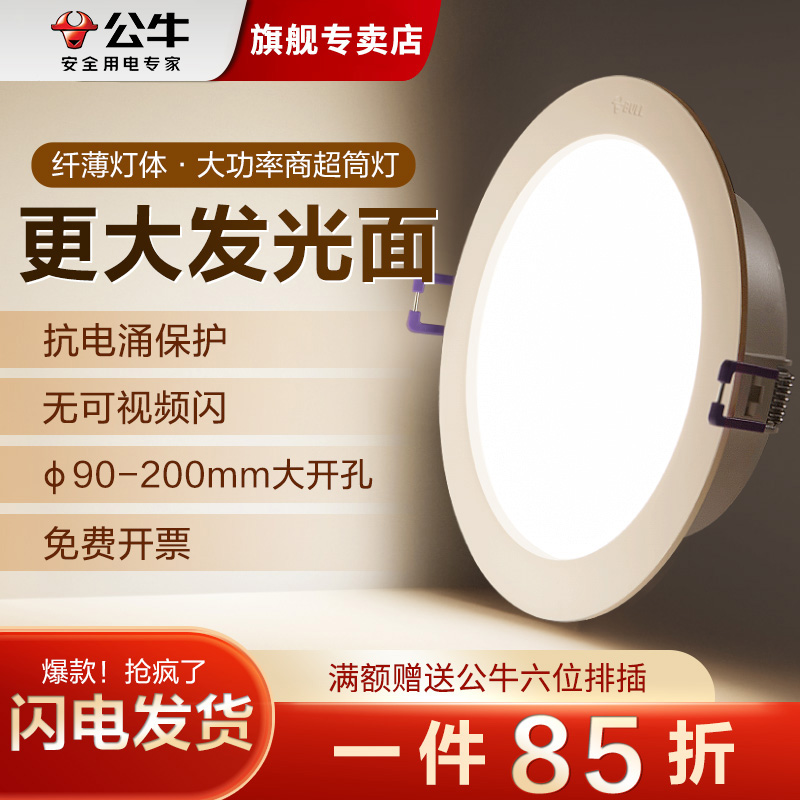 纤薄灯体，大功率筒灯/15000小时寿命
