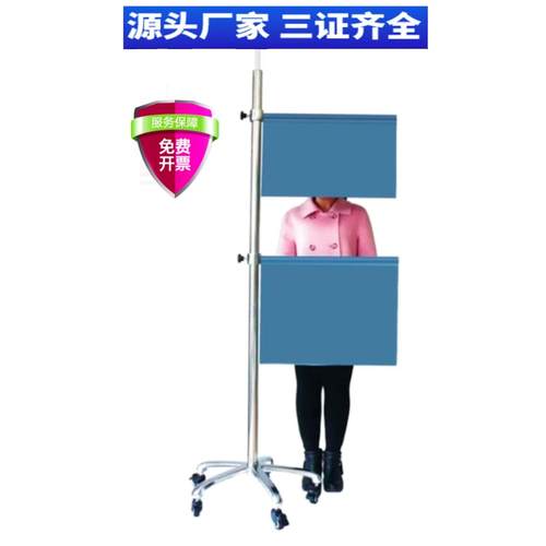 防辐射铅屏风胸片立位防护升降调节移动悬挂手动电动射线防护铅帘