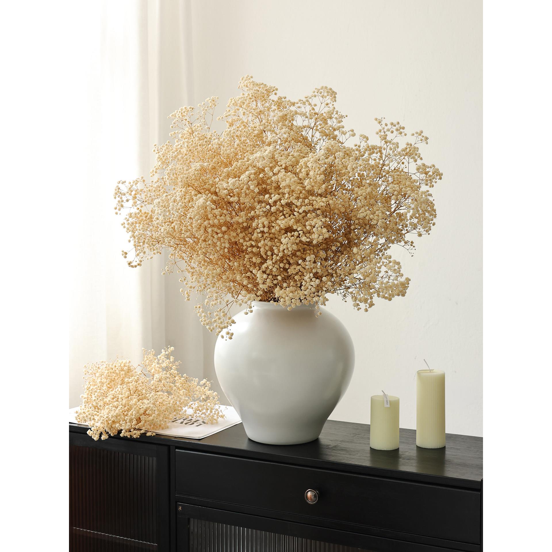 满天星永生花高级天然真花干花花束客厅摆设酒店玄关橱窗装饰摆件