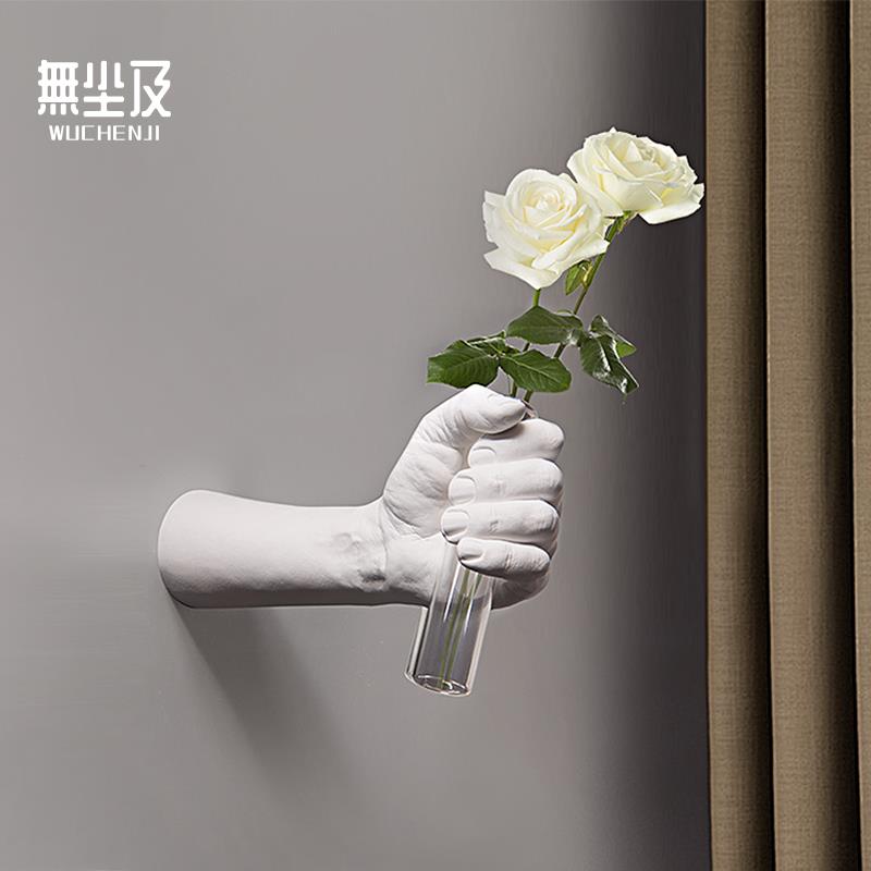 墙壁艺术装置花瓶 墙面软装个性创意壁挂插花器 店大门头装饰雕塑