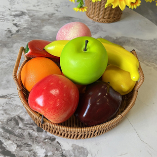 仿真水果假苹果橙子桃子柠檬香蕉拍照模型道具厨窗样板间装饰摆件