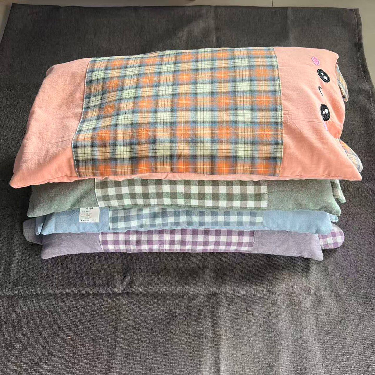 老粗布颈椎枕宝宝荞麦枕头儿童护颈枕枕套枕芯内胆纯棉助睡眠卡通