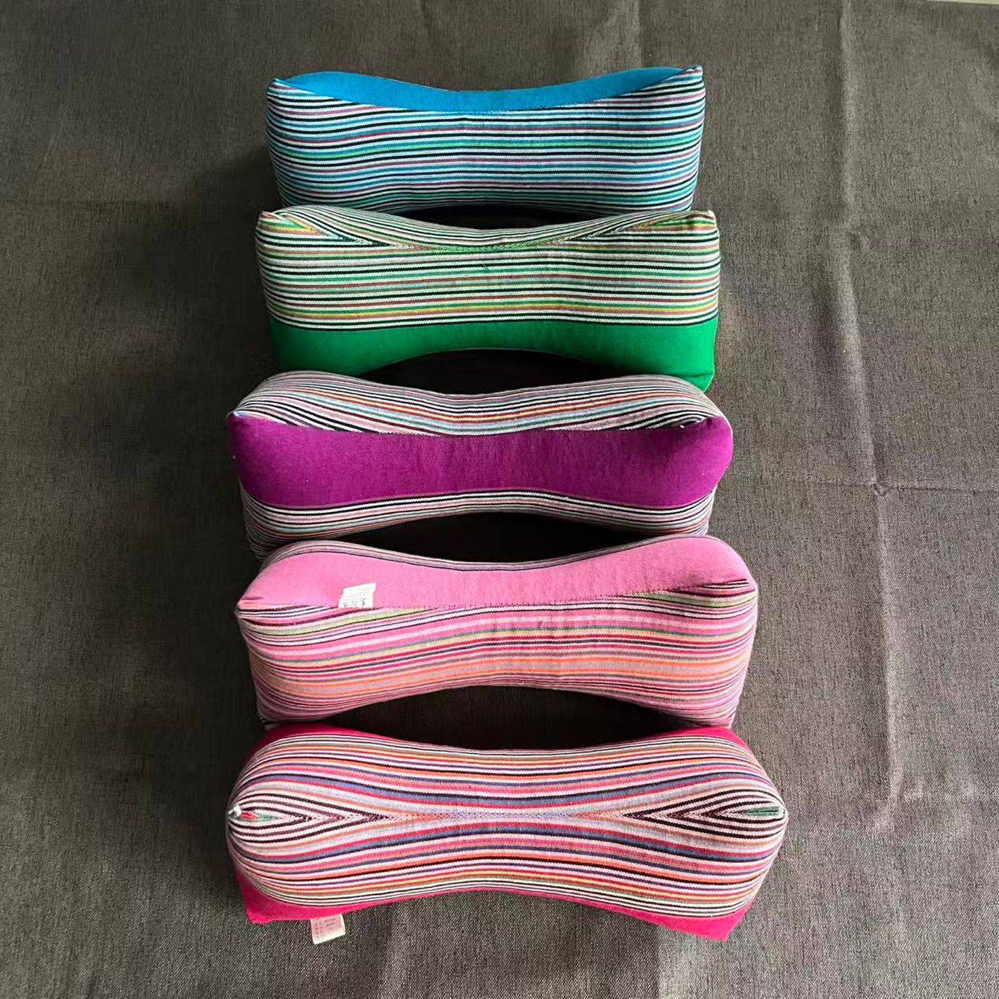 老粗布颈椎枕荞麦壳枕头骨头三角形护颈枕枕套枕芯内胆助睡眠