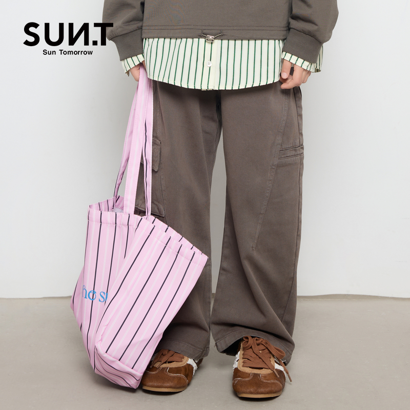 suntomorrow童装牛仔裤男女童2025春夏新款直筒宽松休闲工装长裤