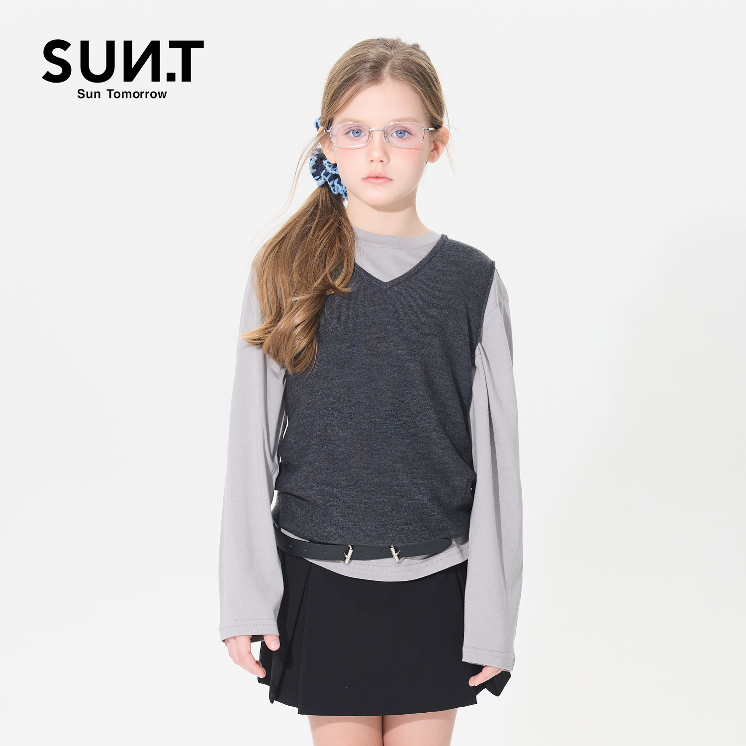 suntomorrow2026新款V领针织背心女童中大童叠穿马甲儿童无袖上衣,童装/婴儿装/亲子装,背心吊带,淘宝优惠券,粉丝福利购,淘宝优惠卷