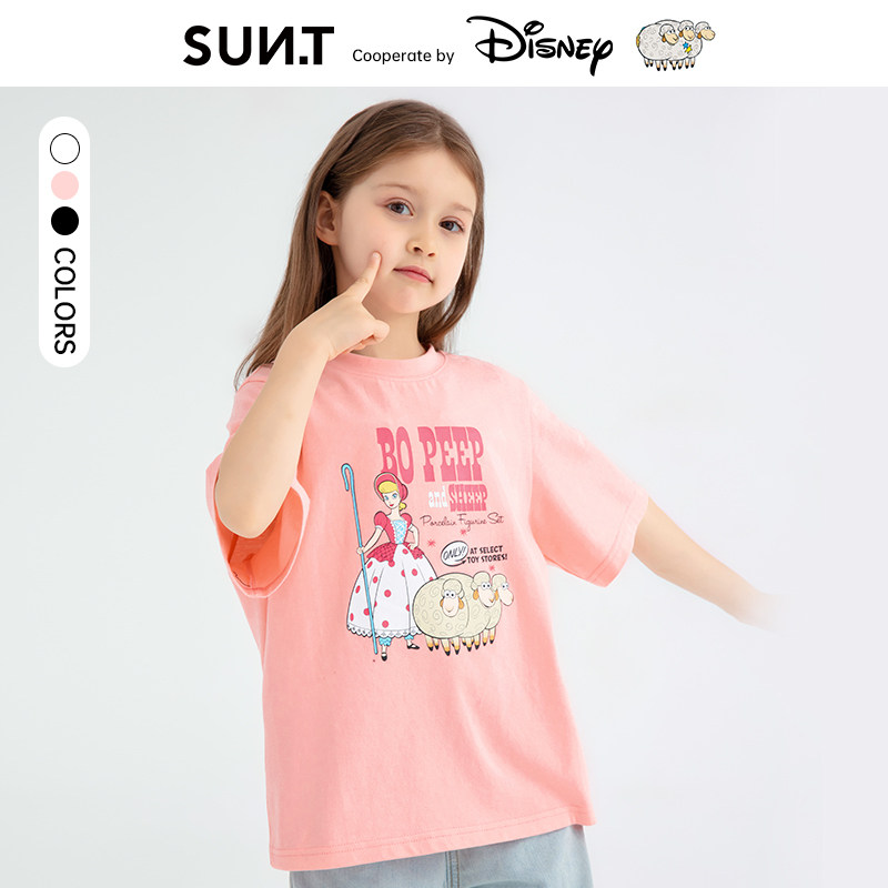 迪士尼合作系列|suntomorrow童装玩具总动员IP牧羊女印花女童t恤