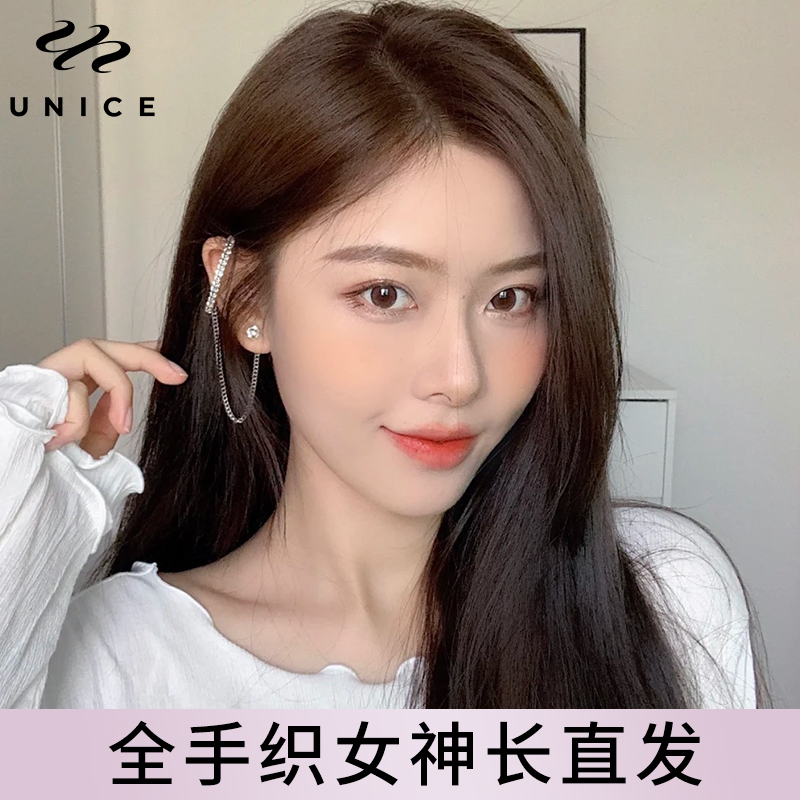 unice淳美假发女长发中分发型全头套式适合圆脸发型全