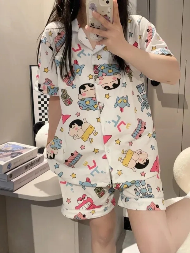 蜡笔小新睡衣女2024新款夏季