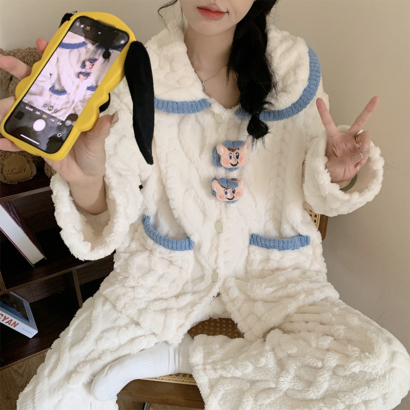 珊瑚绒睡衣女款秋冬季2025新款