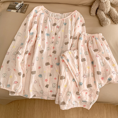 春秋季薄款云朵棉长袖长裤家居服