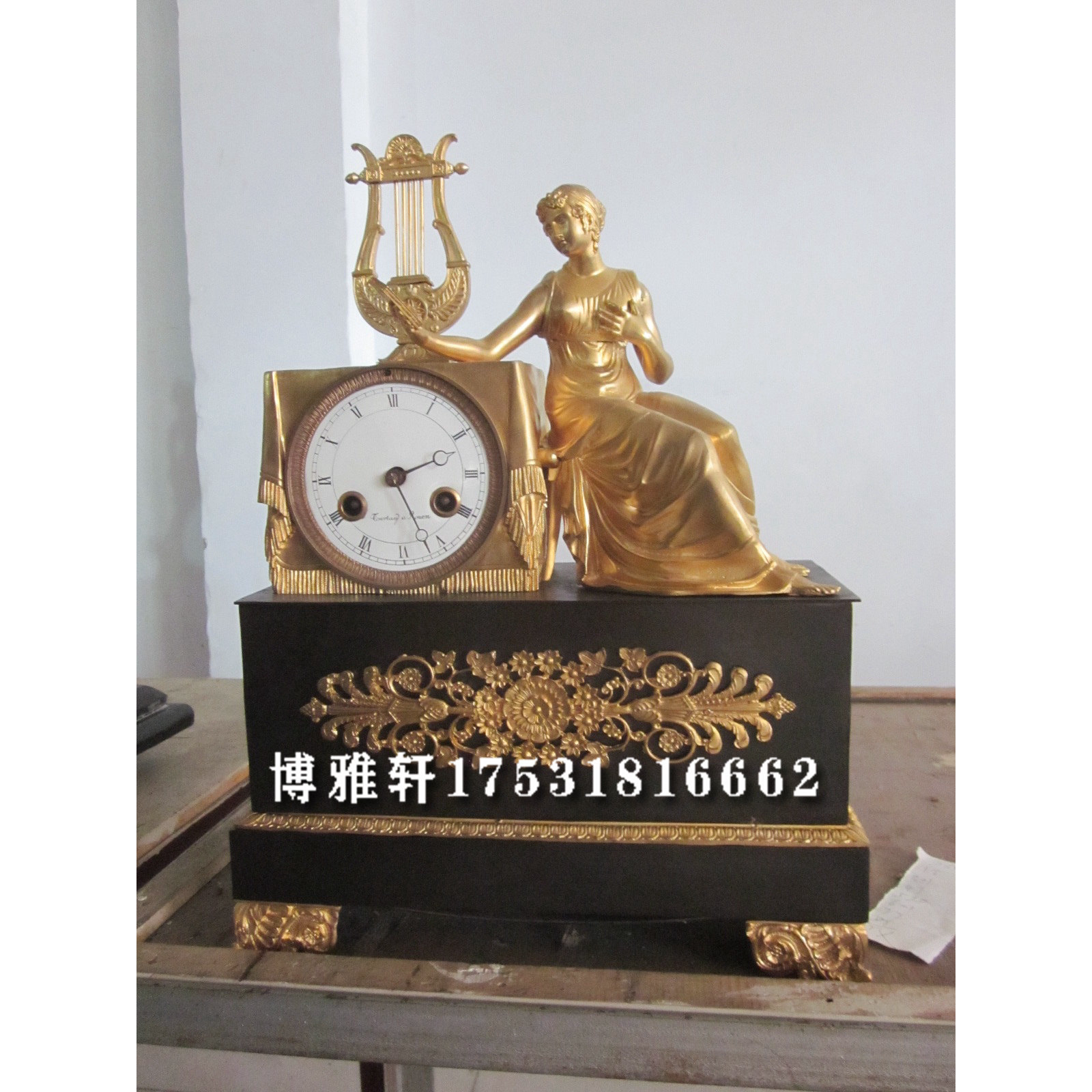 钟表纯铜欧式古典机械座钟仿古董西洋铜铸雕塑家居客厅摆件别墅钟