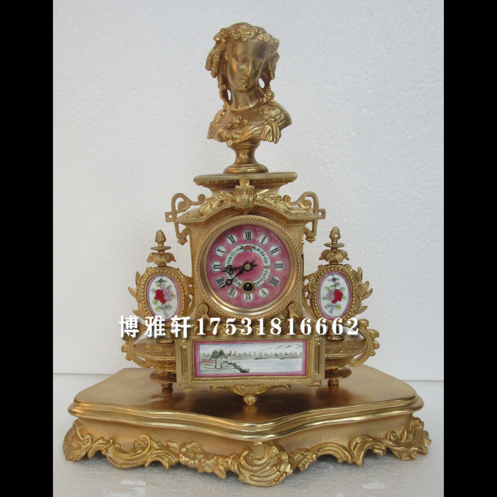 钟表纯铜古典欧式仿古董机械发条座钟仿欧洲回流老钟表家居客厅钟