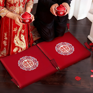 结婚跪垫一对敬茶座福垫敬酒跪拜红色喜垫子新娘改口婚庆用品大全