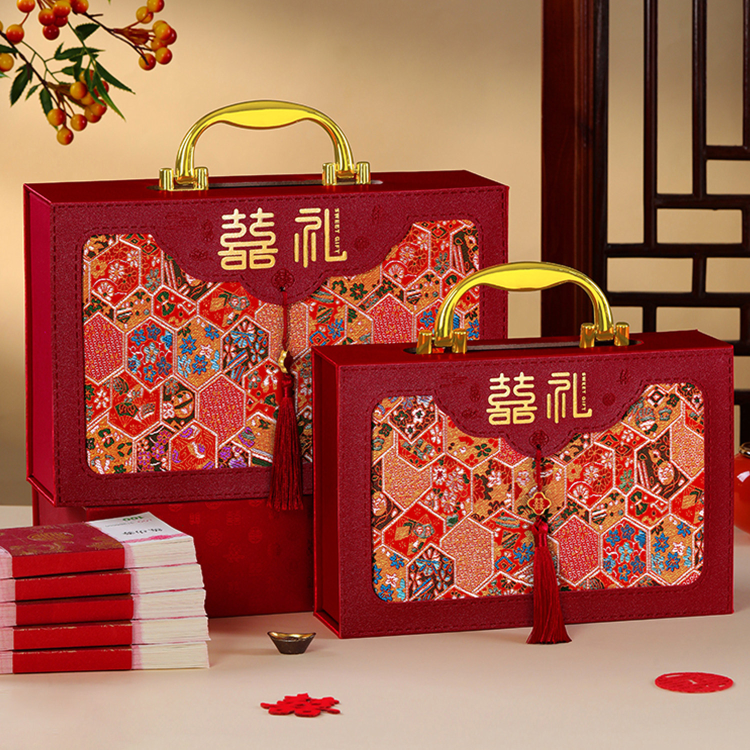 高档礼金箱结婚专用彩礼钱盒子大号男方聘金聘礼金盒订婚现金礼盒,节庆用品/礼品,红包/利是封,淘宝优惠券,粉丝福利购,淘宝优惠卷