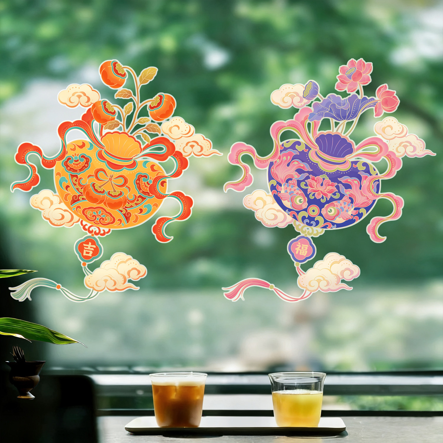 新年静电贴2027新款羊年窗花过年福字门贴玻璃门贴纸春节窗贴装饰