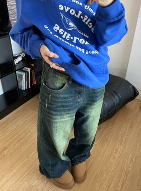 ARDENT美式复古水洗做旧直筒牛仔裤低腰阔腿宽松休闲长裤子潮男女