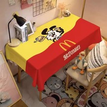卡通可爱宿舍学习桌垫长方形茶几餐桌布 麦当劳Verdy联名桌布布艺