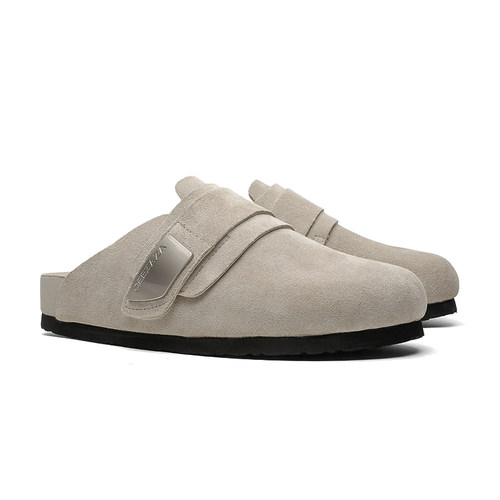 真皮包头勃肯鞋女2025新款夏季