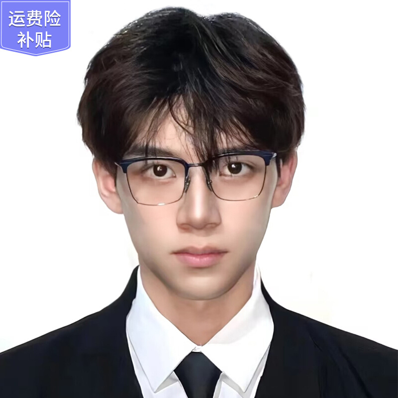 假发男式短发韩版帅气网红潮流微分碎盖中分刘海男士假发全头套式