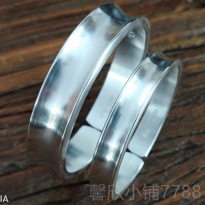 新款云南银饰手光面纯银手工镯凹面儿手女镯999足银手镯男款童银