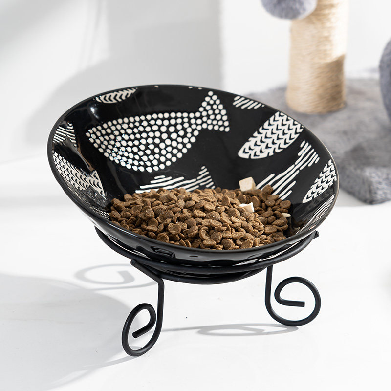 高脚黑碗猫咪陶瓷猫粮碗斜口狗狗喝水碗护颈猫食盆狗饭碗宠物用品,宠物/宠物食品及用品,猫狗碗/慢食碗,淘宝优惠券,粉丝福利购,淘宝优惠卷