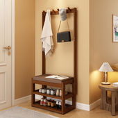 柜室内多功能置物挂衣架 架玄关鞋 衣帽架可坐换鞋 凳家用门口入户鞋