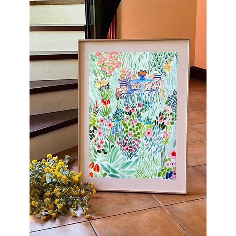 帕金斯花园风景小众艺术客厅装饰画多巴胺彩色花卉餐厅卧室挂画图片