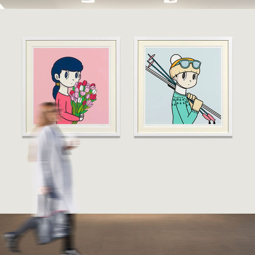 桥爪悠也Yuya Hashizume挂画日本卡通扁平化潮流艺术饰画带签名