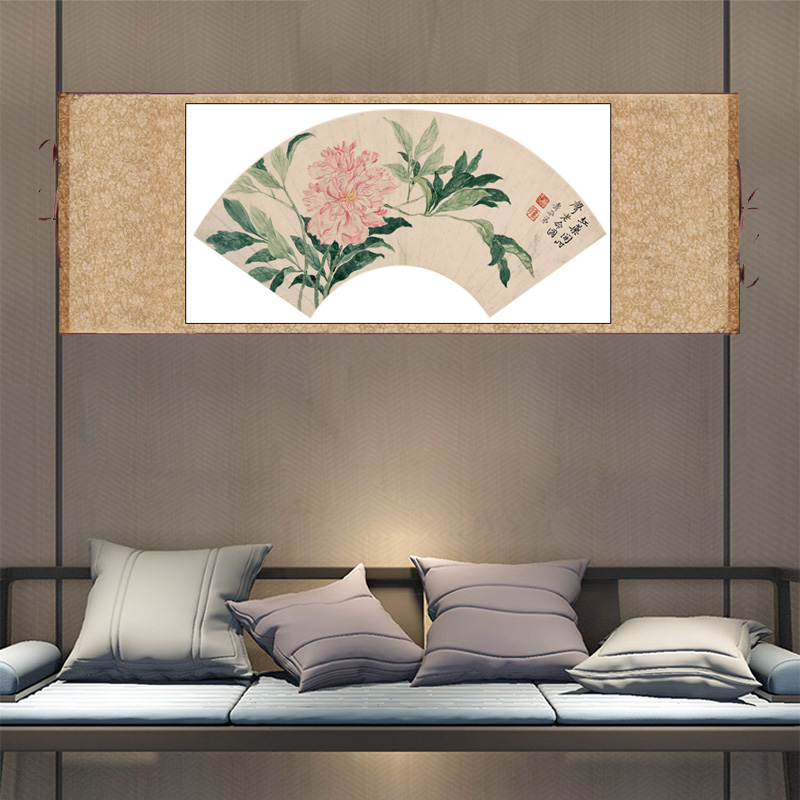 古代名家字画书法横幅扇面画书房客厅装饰画宣纸水墨画国画绢布画