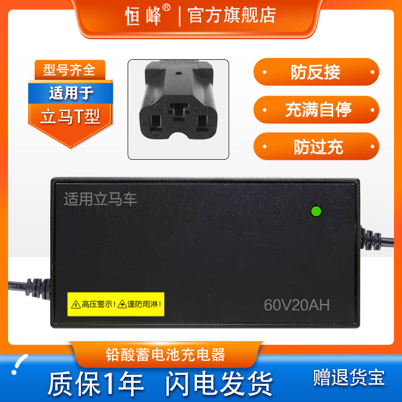 适用立马车电动车电瓶充电器T型